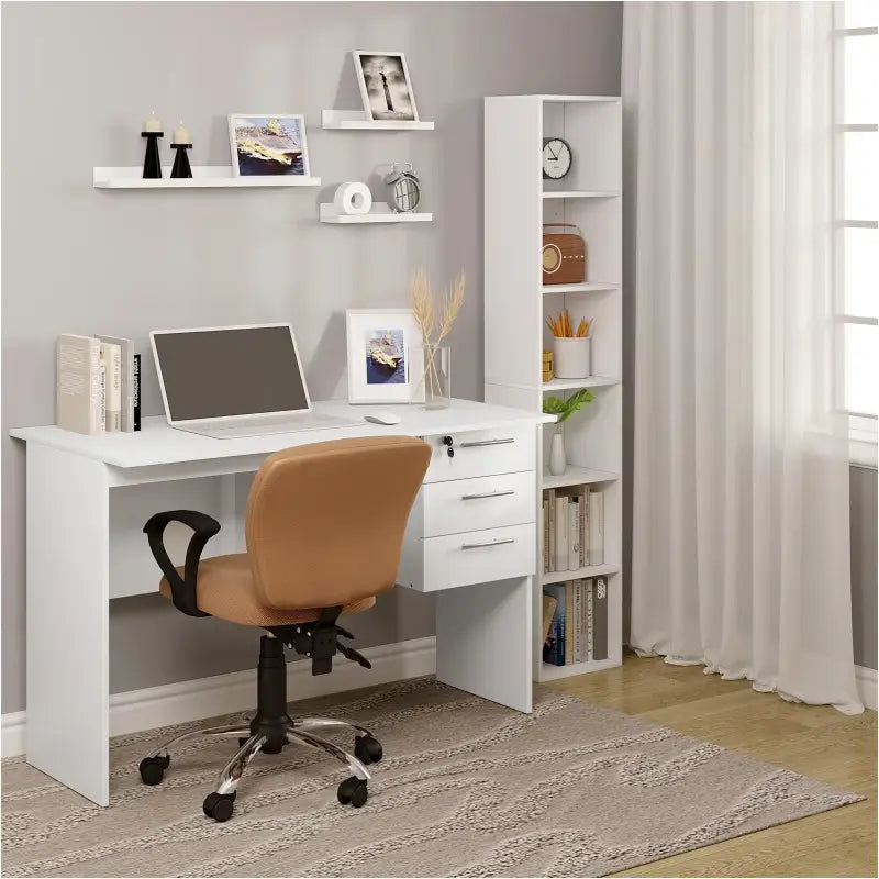 BukkitBow - Computer / Kantoor Bureau met Afsluitbare Ladeblok (60X120X75CM)