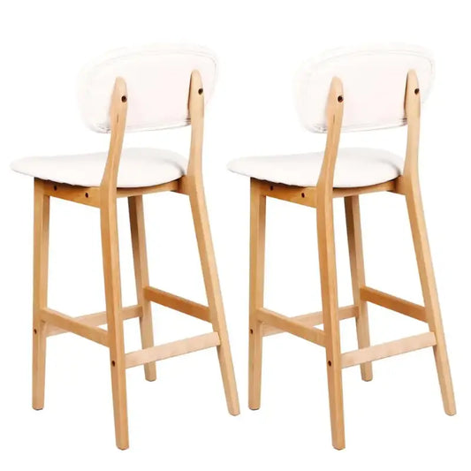 BukkitBow - Designer Barkrukken - Set van 2 Barkrukken - Kunstleer en Massief Hout - Modern en Comfortabel Design - Zithoogte: 65CM