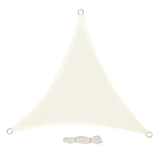 BukkitBow - Driehoekige Schaduwzeil - 180g/m² HDPE - UV-bescherming 50+ - RVS Gespen - 3 Bevestigingskoorden - Water- en Luchtdoorlatend