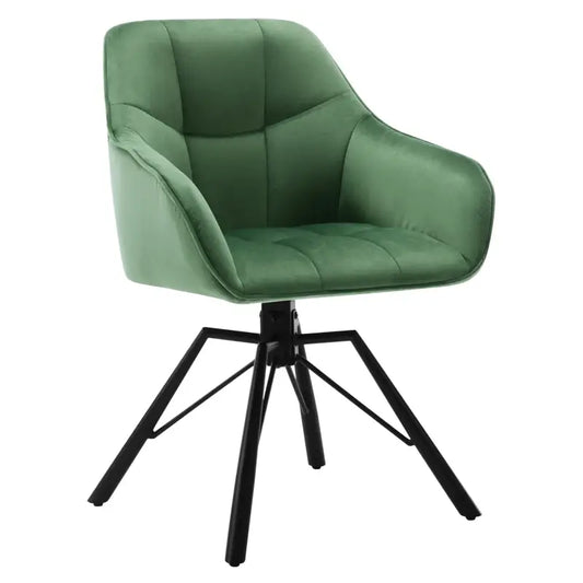 BukkitBow - Eetkamerstoel / Keukenstoel - Dik gevoerde Lederen/Fluwelen Stoel - 360 Graden Draaibaar - Zithoogte 48CM