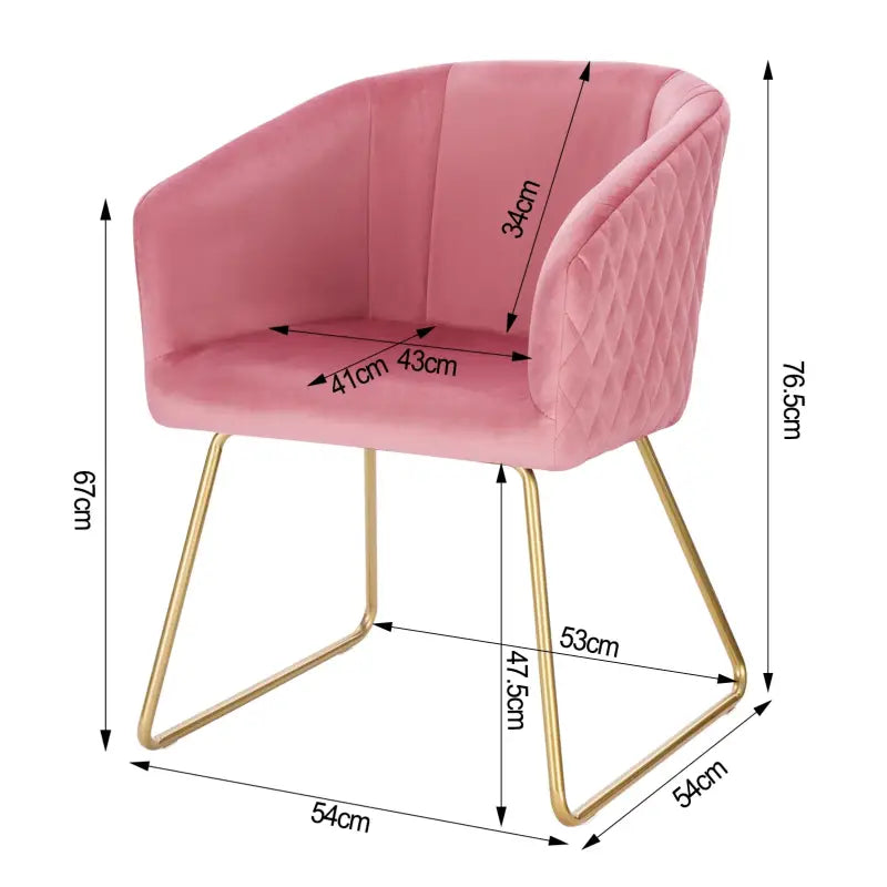 BukkitBow - Eetkamerstoel met Fluweelzitting - Hoge Kwaliteit Staal - Comfortabele Vulling - Vloerbeschermers - 47.5CM