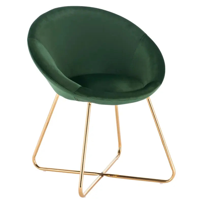 BukkitBow - Eetkamerstoel met Fluwelen Bekleding en Metalen Poten - Ergonomische Vorm - Zithoogte: 44CM