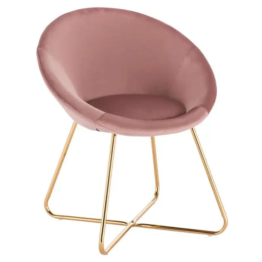 BukkitBow - Eetkamerstoel met Fluwelen Bekleding en Metalen Poten - Ergonomische Vorm - Zithoogte: 44CM