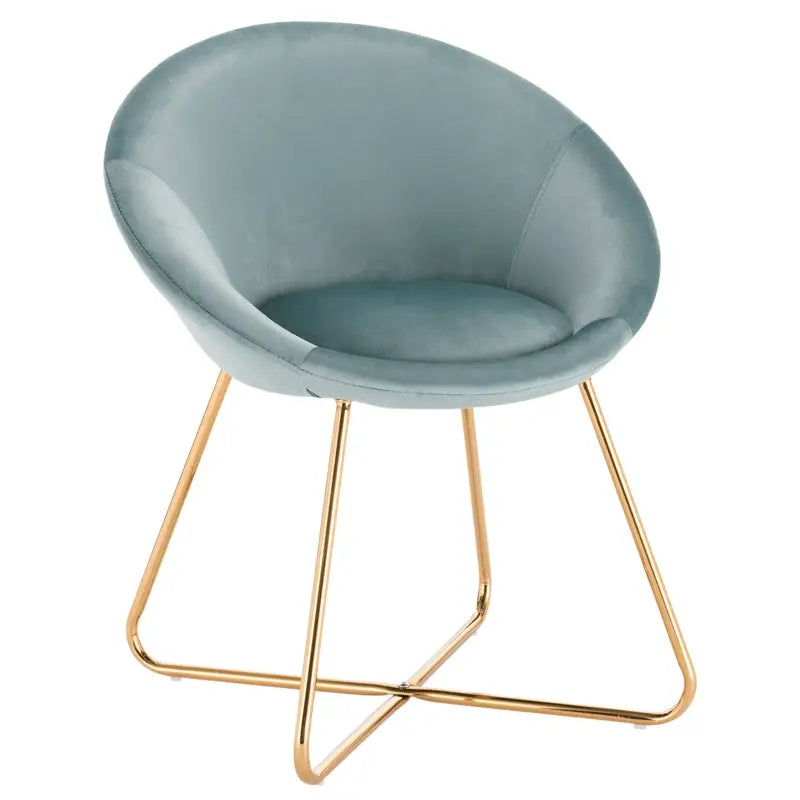 BukkitBow - Eetkamerstoel met Fluwelen Bekleding en Metalen Poten - Ergonomische Vorm - Zithoogte: 44CM
