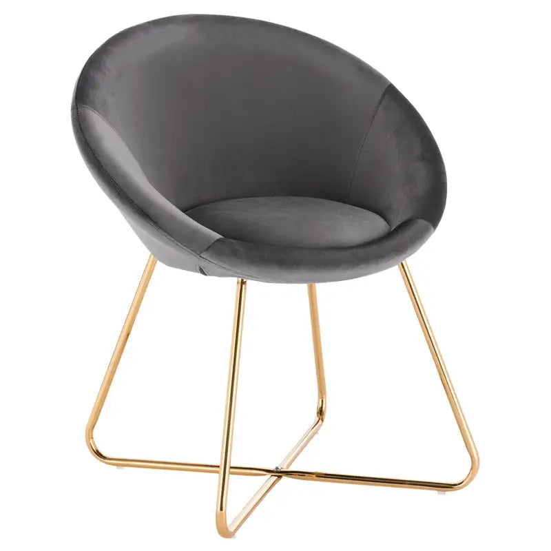 BukkitBow - Eetkamerstoel met Fluwelen Bekleding en Metalen Poten - Ergonomische Vorm - Zithoogte: 44CM