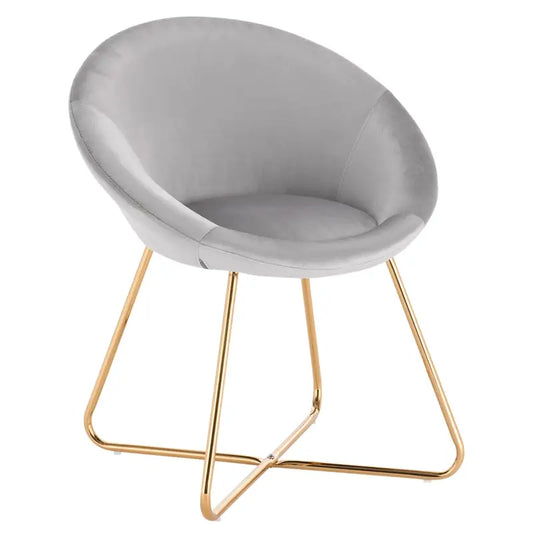 BukkitBow - Eetkamerstoel met Fluwelen Bekleding en Metalen Poten - Ergonomische Vorm - Zithoogte: 44CM