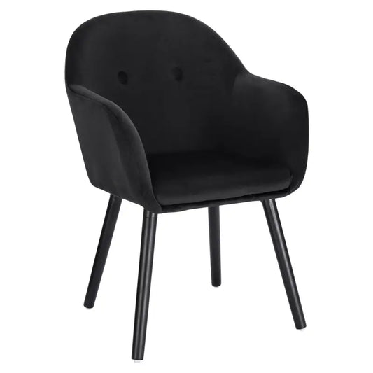BukkitBow - Eetkamerstoel van Linnen of Fluweel - met Massief Houten Poten - Ergonomisch en Veelzijdig - Zithoogte: 45CM