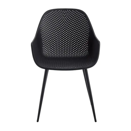 BukkitBow - Eetkamerstoelen Set van 2 - Moderne Keukenstoel - Holle Rug - Metalen Poten