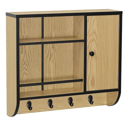 BukkitBow - Eiken Badkamermeubel - Badkamer Wandkast - Verstelbare Planken - Maximaal 7 kg per Lade - Industrieel Ontwerp - 58x52x15 cm