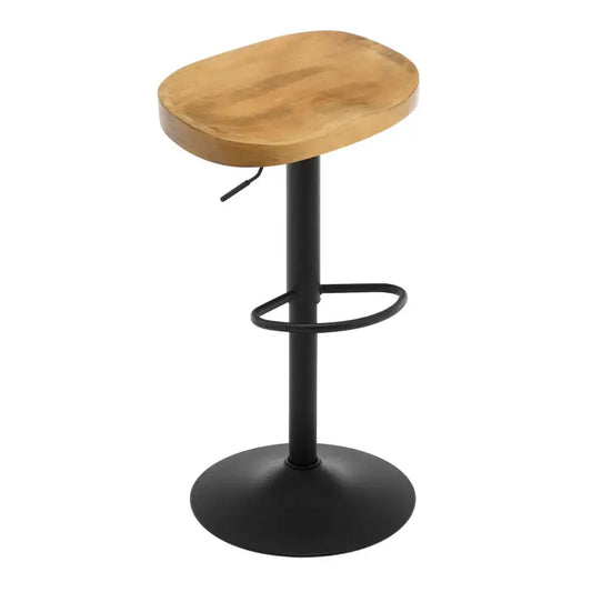 BukkitBow - Ergonomische Barkruk - Massief Hout en Metaal - Verstelbare Hoogte - 150 kg Draagvermogen
