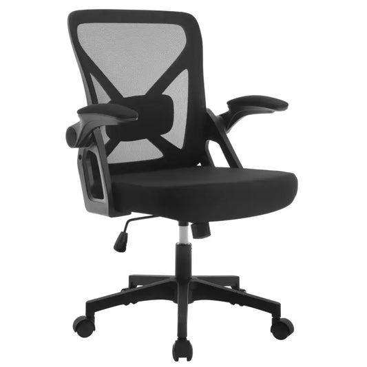 BukkitBow - Ergonomische Bureaustoel - Ademende Rugleuning - Wegklapbare Armleuningen - Hoogte: 46,5-56CM