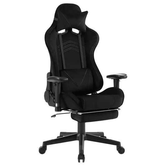 BukkitBow - Ergonomische Velvet of Lederen Gaming Stoel - met Rugkussen en Benenondersteuning - 43-51CM Hoog