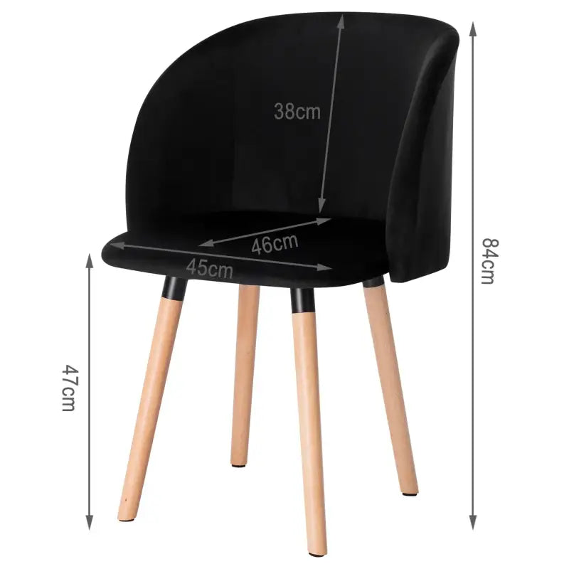 BukkitBow - Fluwelen Stoel - met Massief Houten Frame - Ergonomisch en Stijlvol - Zithoogte: 47CM