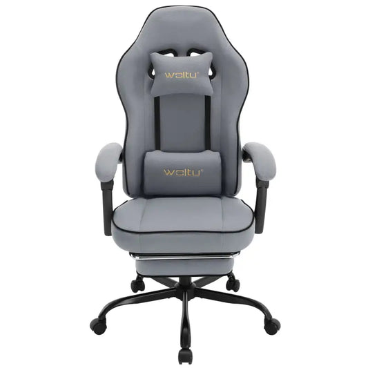 BukkitBow - Gaming Stoel met Verstelbare Rugleuning en Voetsteun - Metaal/Technologische Stof/Nylon Wielen - 150 kg Draagvermogen