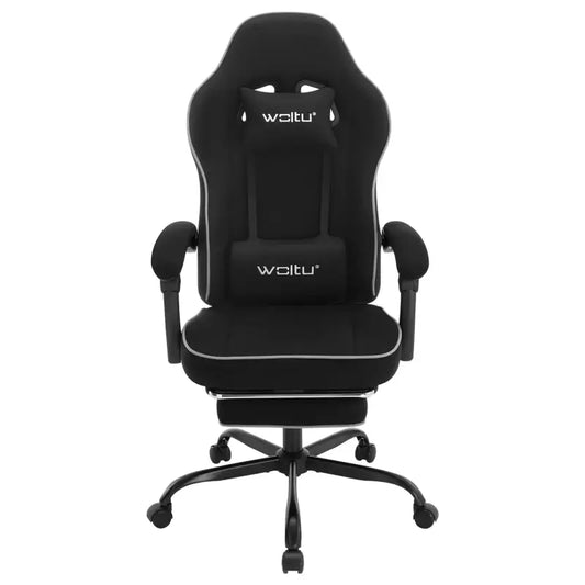 BukkitBow - Gaming Stoel met Verstelbare Rugleuning en Voetsteun - Metaal/Technologische Stof/Nylon Wielen - 150 kg Draagvermogen