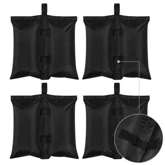 BukkitBow - Gewichtszakken – Set van 4 Zandzakken voor Partytent, Parasol en Tuinmeubilair – 37x34 cm – Zwart
