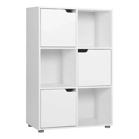 BukkitBow – Hoekboekenkast met Deuren – 6 Kubussen – 59.7x29.7x91 cm – Compact Formaat
