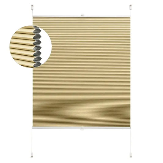 BukkitBow - Honingraat Geplooide Zonnewering / Rolgordijn - Polyester met Aluminium - 60-110 cm Breed - 120 cm Hoog