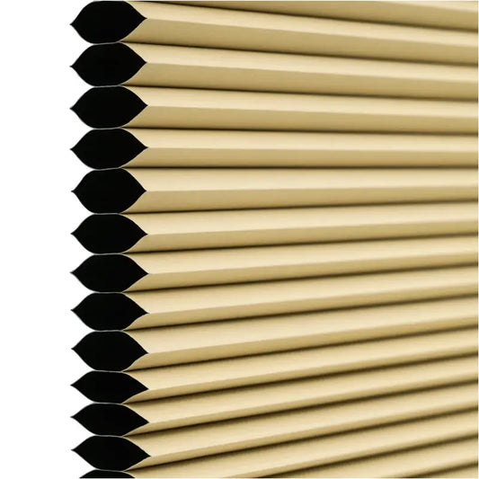 BukkitBow - Honingraat Geplooide Zonnewering / Rolgordijn - Polyester met Aluminium - 60-110 cm Breed - 120 cm Hoog