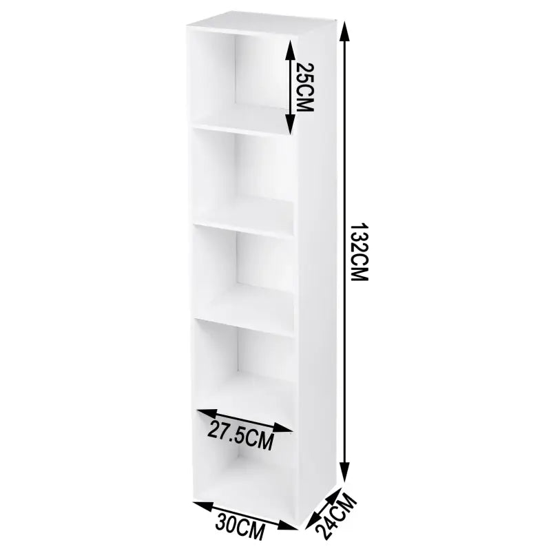 BukkitBow - Houten Boekenkast met 4 Kubus Rekken - Opslag Meubilair voor Woonkamer Slaapkamer - 30x24x106CM