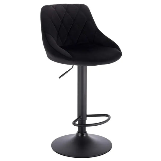 BukkitBow - Industriële Velvet Barkruk met Rugleuning en Verstelbare Zithoogte - 60-82CM