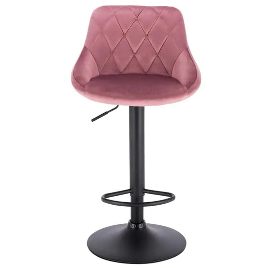 BukkitBow - Industriële Velvet Barkruk met Rugleuning en Verstelbare Zithoogte - 60-82CM