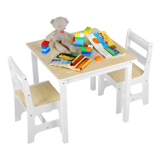 BukkitBow - Kinder Tafel met Stoelen Set - Multifunctioneel - MDF Panelen - Tafel met 2 Stoelen - 60X60X55CM