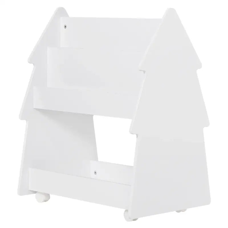 BukkitBow - Kinderboekenplank - Dubbelzijdige Boekenkast - Kast Met Wieltjes - Montessori Stijl - 60x71x38,5cm