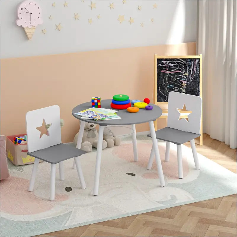 BukkitBow - Kindertafel met Stoelen - Kinder meubelset - Veilig Ergonomisch Design - Veilig en Compact Design - 59.5x46cm