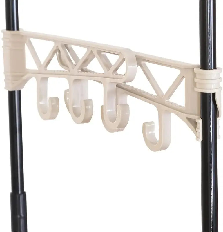 BukkitBow - Kledingrek met Afneembare Zijarmen - Met 2 Opbergplanken - Kunststof met Stevige Stalen Buis - Max Belasting: 16kg - 55x28,5x175cm