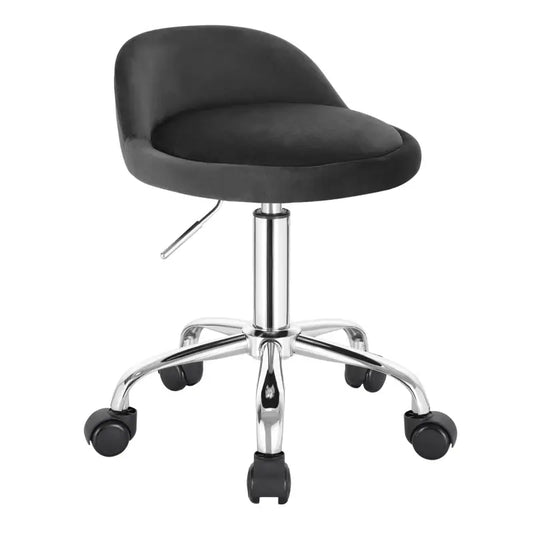 BukkitBow - Kruk van Kunstleder/Leer - Met Lichte Ondersteuning voor Onderrug - met Metalen Onderstel en Wielen - Hoogte instelbaar (43-55CM)
