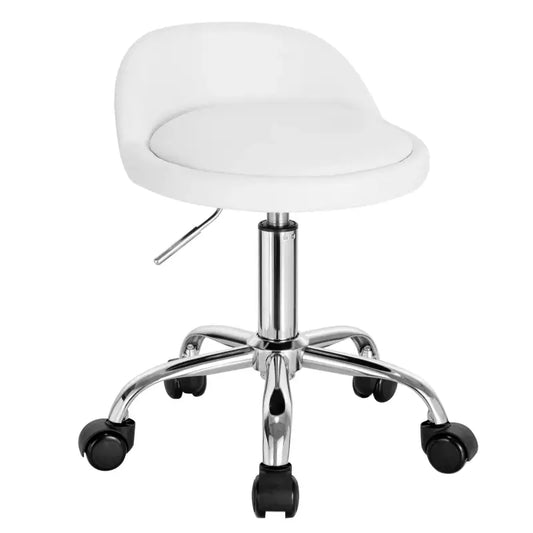 BukkitBow - Kruk van Kunstleder/Leer - Met Lichte Ondersteuning voor Onderrug - met Metalen Onderstel en Wielen - Hoogte instelbaar (43-55CM)