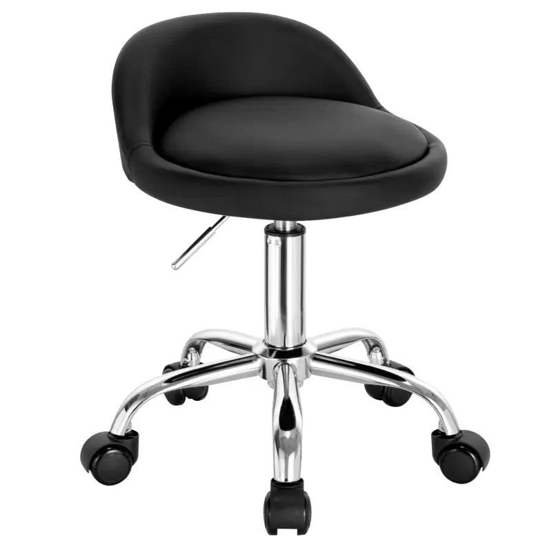 BukkitBow - Kruk van Kunstleder/Leer - Met Lichte Ondersteuning voor Onderrug - met Metalen Onderstel en Wielen - Hoogte instelbaar (43-55CM)
