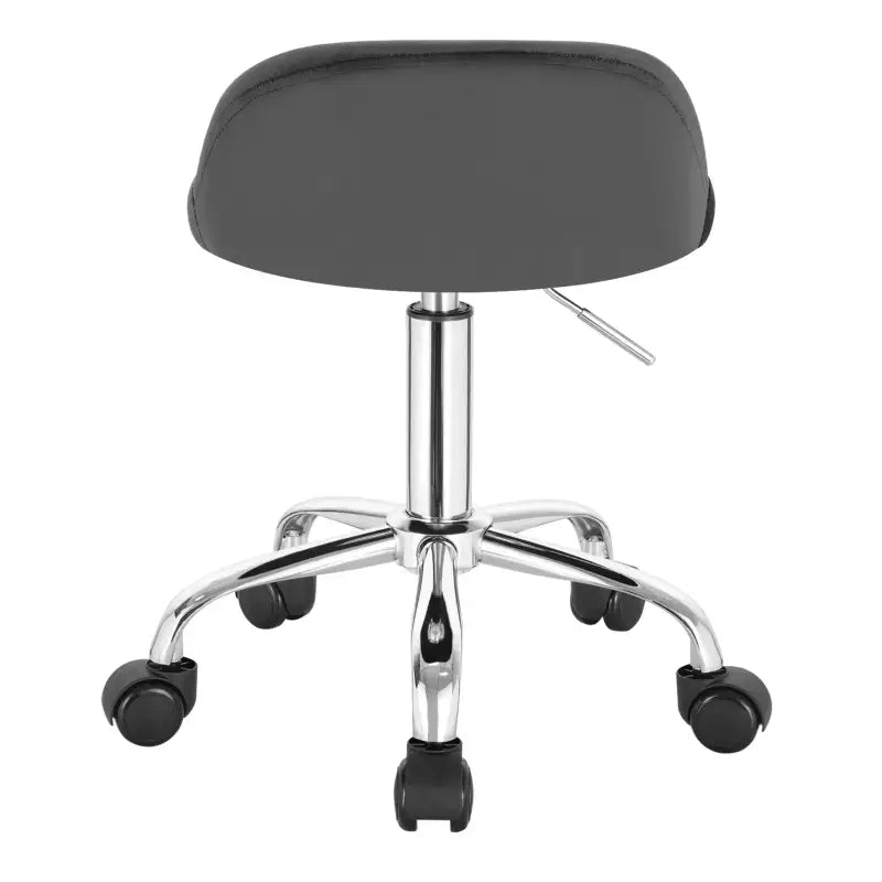 BukkitBow - Kruk van Kunstleder/Leer - Met Lichte Ondersteuning voor Onderrug - met Metalen Onderstel en Wielen - Hoogte instelbaar (43-55CM)