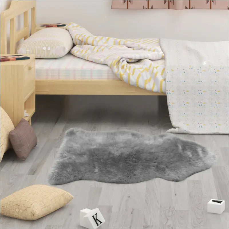 BukkitBow - Lamsvacht / Schapenvacht - 95% Polyester - Verschillende Maten - Licht Grijs - 6cm Dik - Wasbaar