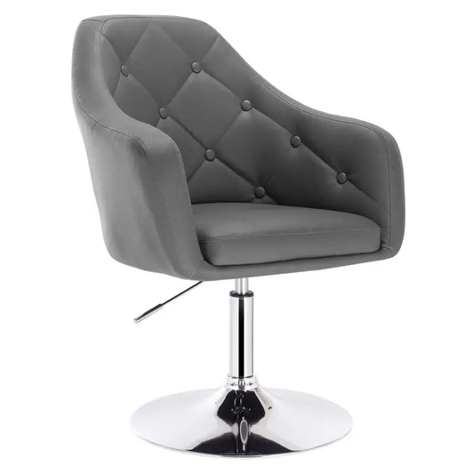 BukkitBow - Luxe Barkruk / Relaxstoel - Kunstleer of Fluweel en Verchroomd Staal - Verstelbaar en Draaibaar - Zithoogte: 46.5-62.5CM