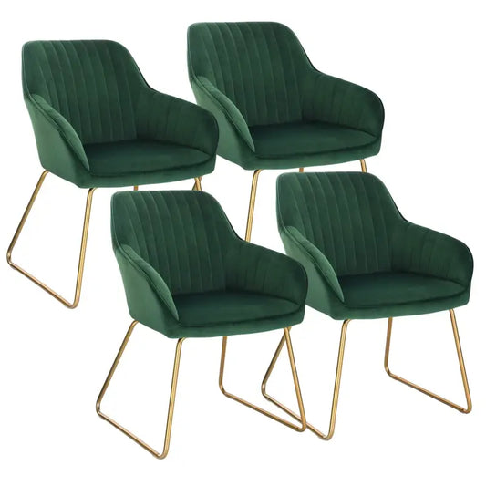 BukkitBow - Luxe Eetkamerstoelen - Comfortabel Velours Zitje - van Fluweel of Kunstleer - Sterke Metalen Poten - Multifunctioneel - Zithoogte: 46CM