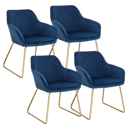BukkitBow - Luxe Eetkamerstoelen - Comfortabel Velours Zitje - van Fluweel of Kunstleer - Sterke Metalen Poten - Multifunctioneel - Zithoogte: 46CM