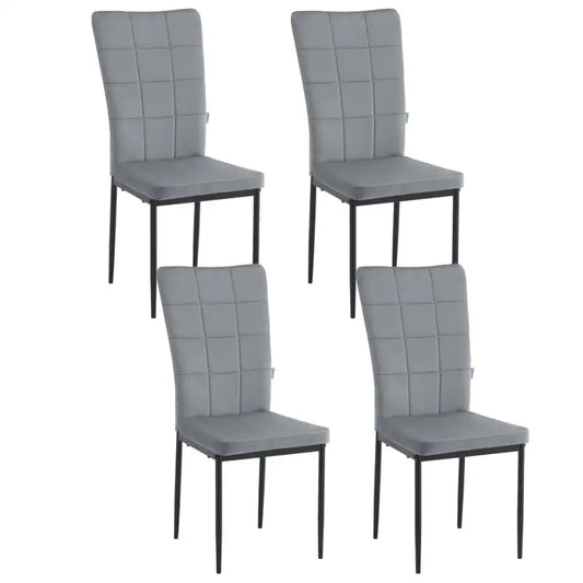 BukkitBow - Luxe Eetkamerstoelen Fluweel/Kunstleer - Hoogwaardige Schuimvulling - Stevig Metalen Frame - Ergonomisch Ontwerp - 46CM Zithoogte