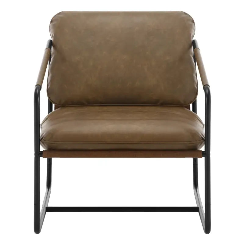 BukkitBow - Luxe Fauteuil - Faux Leer met Metaal - Luxe Design - 65x80x75cm