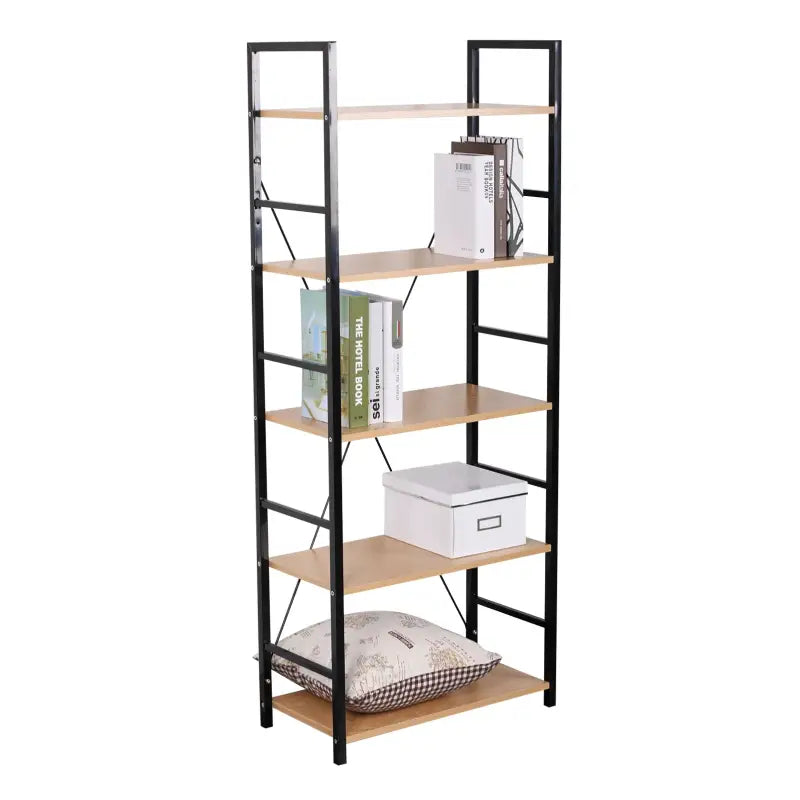BukkitBow - Metalen Industriële Boekenkast - Ladder vorm met 5 Planken (28X60X148CM)