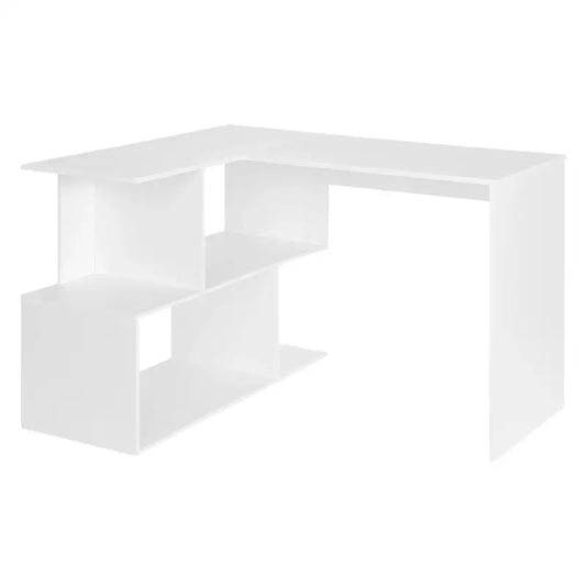 BukkitBow - Modern Bureau met Opbergkast - Wit of Zwart Hoekbureau - Stabiel en Ruim Design - 100x40CM & 80x50cm