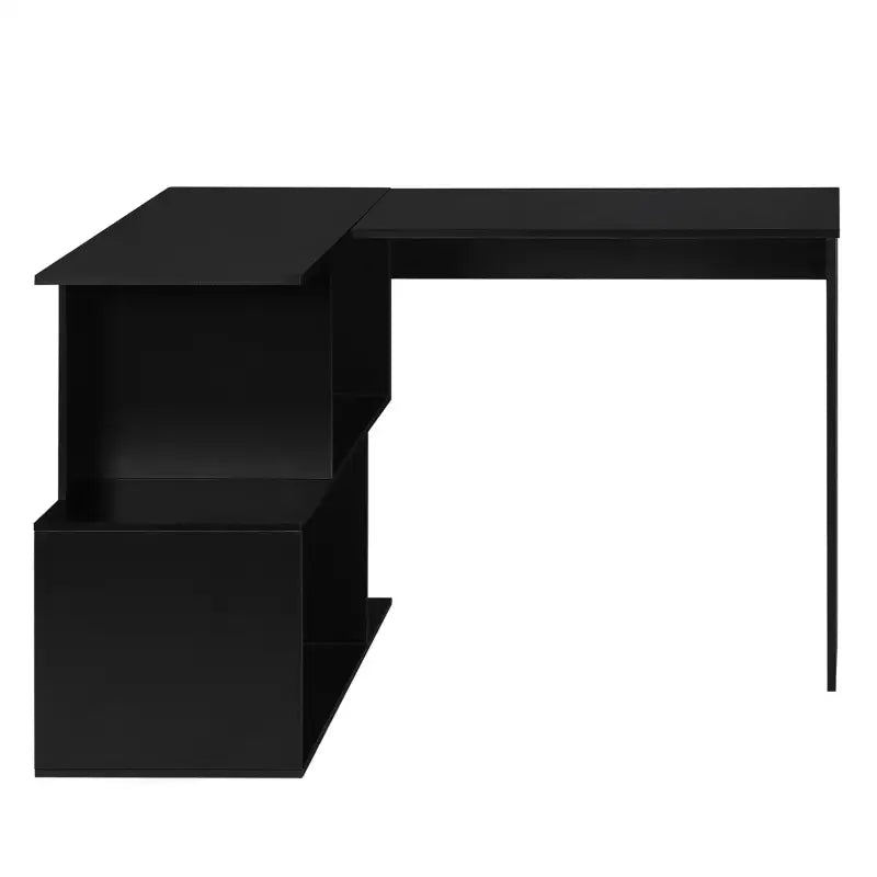 BukkitBow - Modern Bureau met Opbergkast - Wit of Zwart Hoekbureau - Stabiel en Ruim Design - 100x40CM & 80x50cm