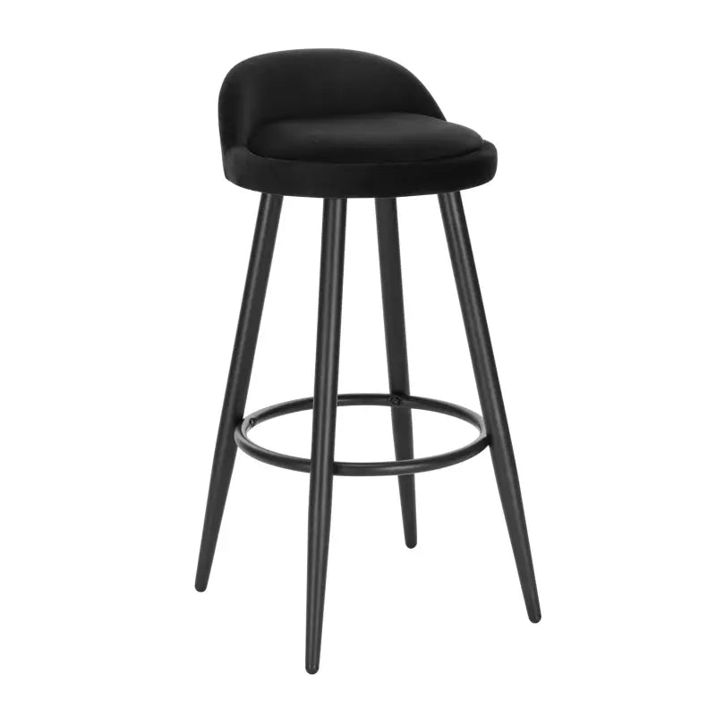 BukkitBow - Moderne Barkruk - Faux Leer of Fluweel - Verstelbare Voetpads - Stevig Houten Onderstel - Hoge Comfort Zitting - Max Belasting 120kg