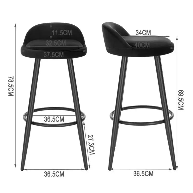 BukkitBow - Moderne Barkruk - Faux Leer of Fluweel - Verstelbare Voetpads - Stevig Houten Onderstel - Hoge Comfort Zitting - Max Belasting 120kg