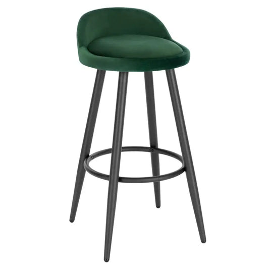 BukkitBow - Moderne Barkruk - Faux Leer of Fluweel - Verstelbare Voetpads - Stevig Houten Onderstel - Hoge Comfort Zitting - Max Belasting 120kg