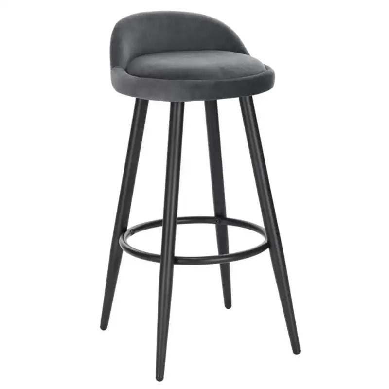 BukkitBow - Moderne Barkruk - Faux Leer of Fluweel - Verstelbare Voetpads - Stevig Houten Onderstel - Hoge Comfort Zitting - Max Belasting 120kg