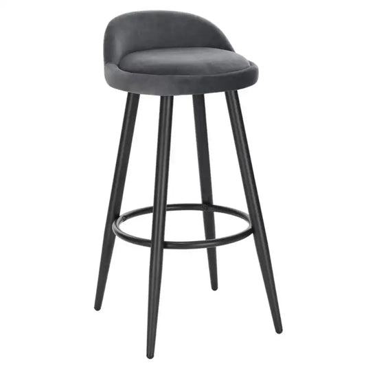BukkitBow - Moderne Barkruk - Faux Leer of Fluweel - Verstelbare Voetpads - Stevig Houten Onderstel - Hoge Comfort Zitting - Max Belasting 120kg