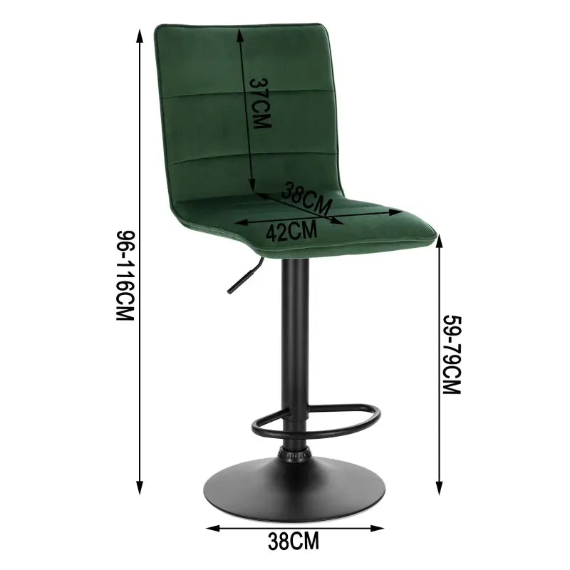 BukkitBow - Moderne Barkruk - Synthetisch Leer of Fluweel met Staal - Verstelbaar en Draaibaar - Ergonomisch en Modern - Zithoogte: 59-79CM