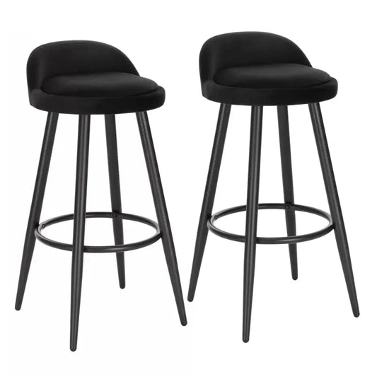 BukkitBow - Moderne Barkrukken - Set van 2 Barkrukken - Faux Leer of Fluweel - Verstelbare Voetpads - Stevig Houten Onderstel - Max Belasting 120kg